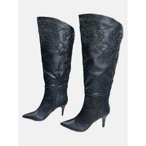 Cloudwalkers Womens Black Tall Boots Sz 8.5 Wide‎ Calf Steampunk Renocore Frozen